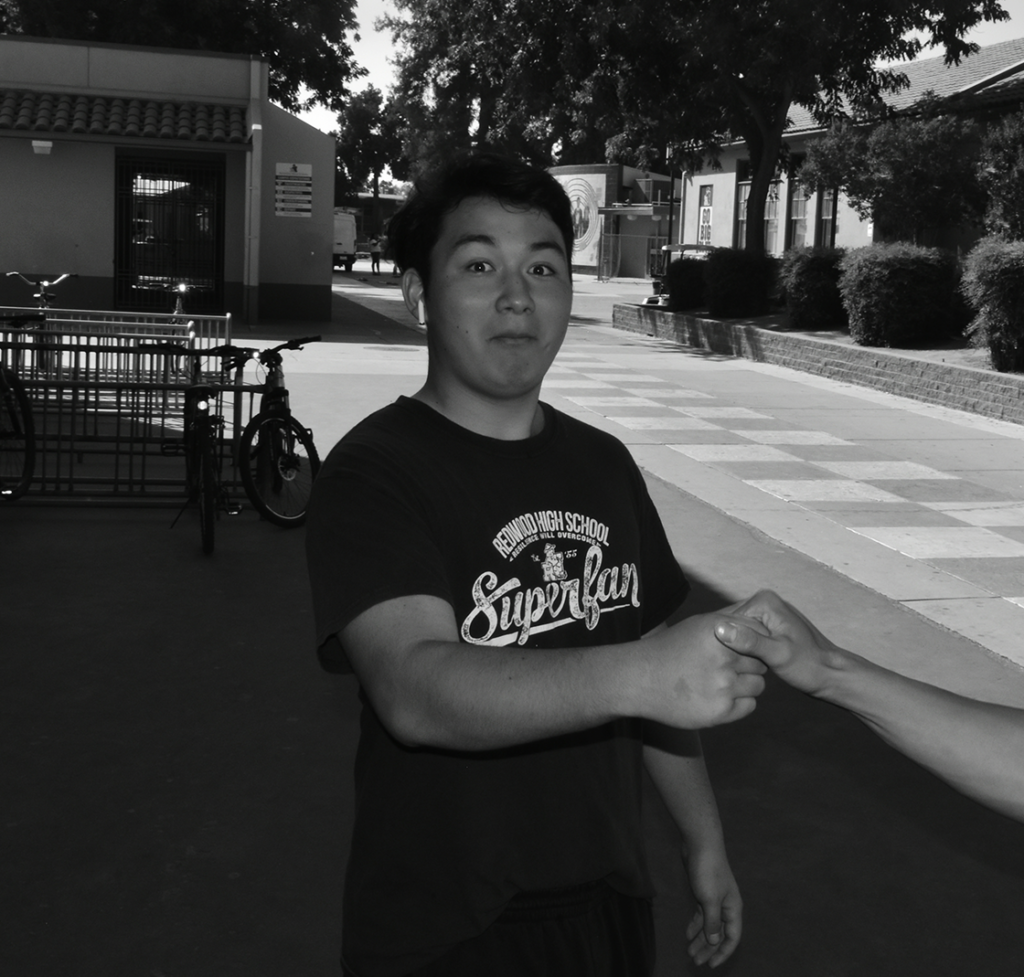 I used flash and the black and white filter to surprise my friend Anthony. 